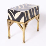 Mid Century British Colonial Style Box on Stand with Zebra Stripes