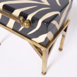 Mid Century British Colonial Style Box on Stand with Zebra Stripes