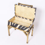 Mid Century British Colonial Style Box on Stand with Zebra Stripes