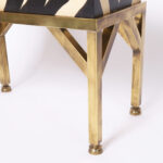 Mid Century British Colonial Style Box on Stand with Zebra Stripes