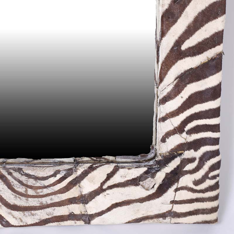 British Colonial Zebra Hide Mirror